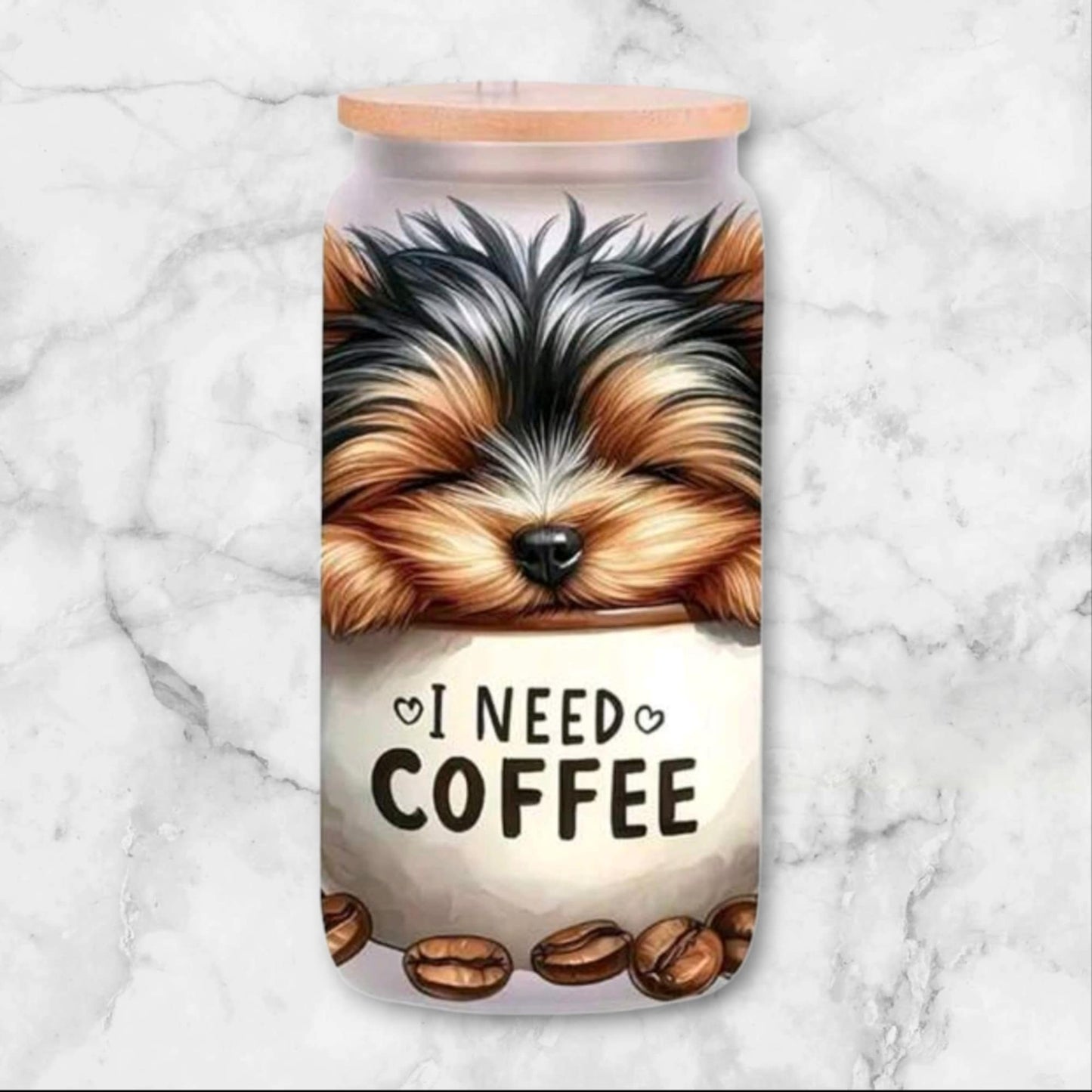 Verre Chiot ( J'ai besoin de café )