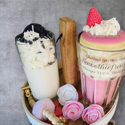 Bougie Grand Smoothie Fraise Donuts
