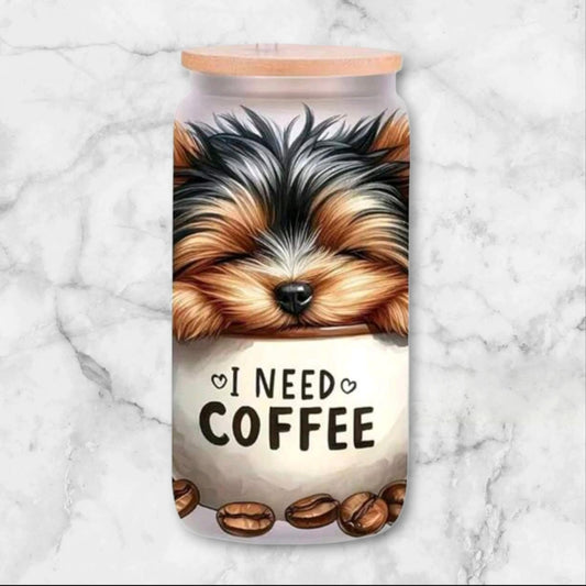 Verre Chiot ( J'ai besoin de café )