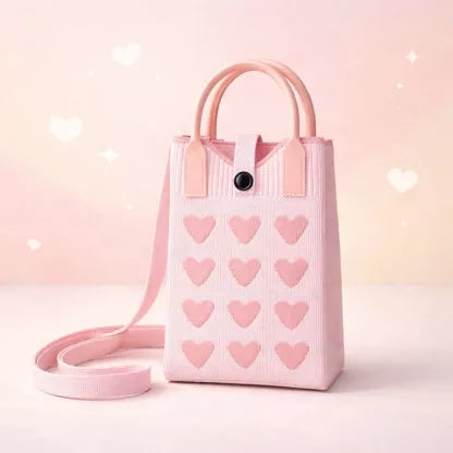 Précommande Pixie Bag Coeurs Roses - Petit Sac portable