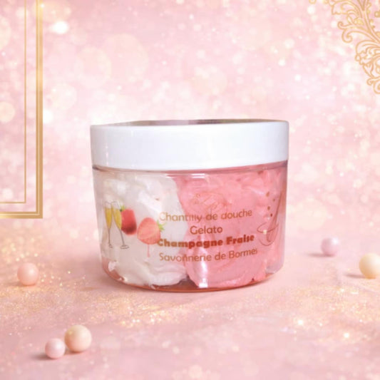 🍓 Chantilly de Douche – Champagne Fraise (100g)