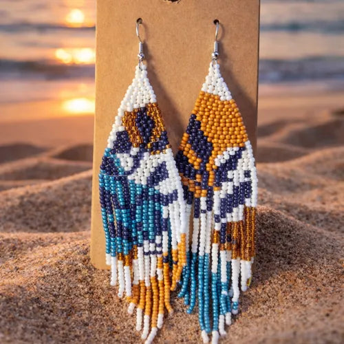 Soleil du Désert – Boucles d'oreilles perlées bohèmes
