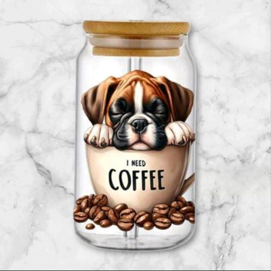 Verre Chiot ( J'ai besoin de café )