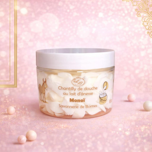 🥥 Chantilly de Douche au Lait d’Ânesse – Monoï (100g)