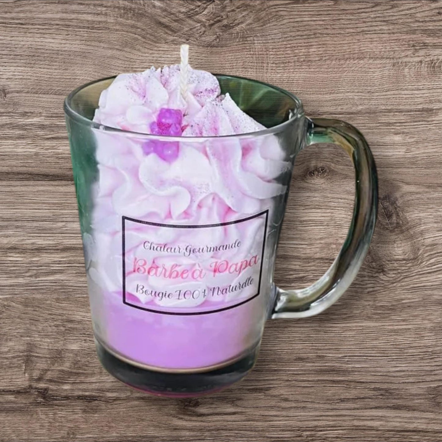 Bougie tasse barbe à papa