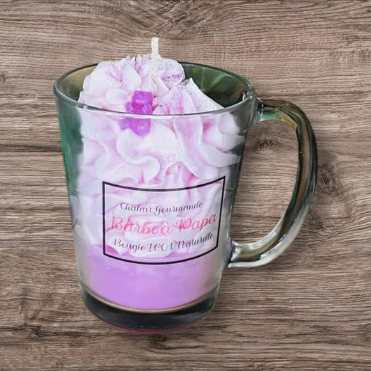 Bougie tasse barbe à papa
