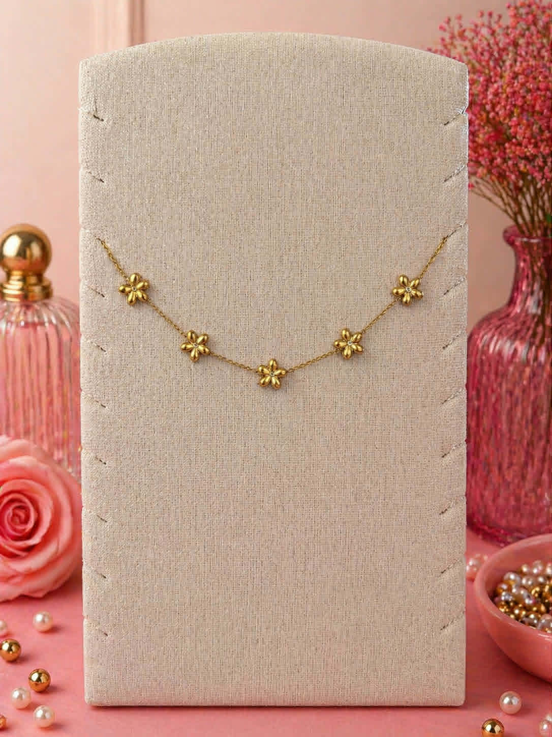 Collier Fleur Doré - Collection Lumière d'or