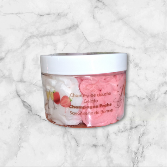 🍓 Chantilly de Douche – Champagne Fraise (100g)