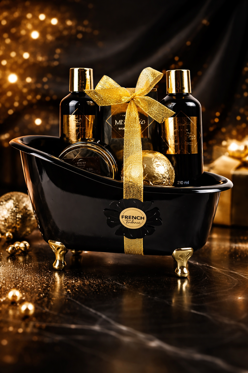 Baignoire Noir / Doré Patchouli