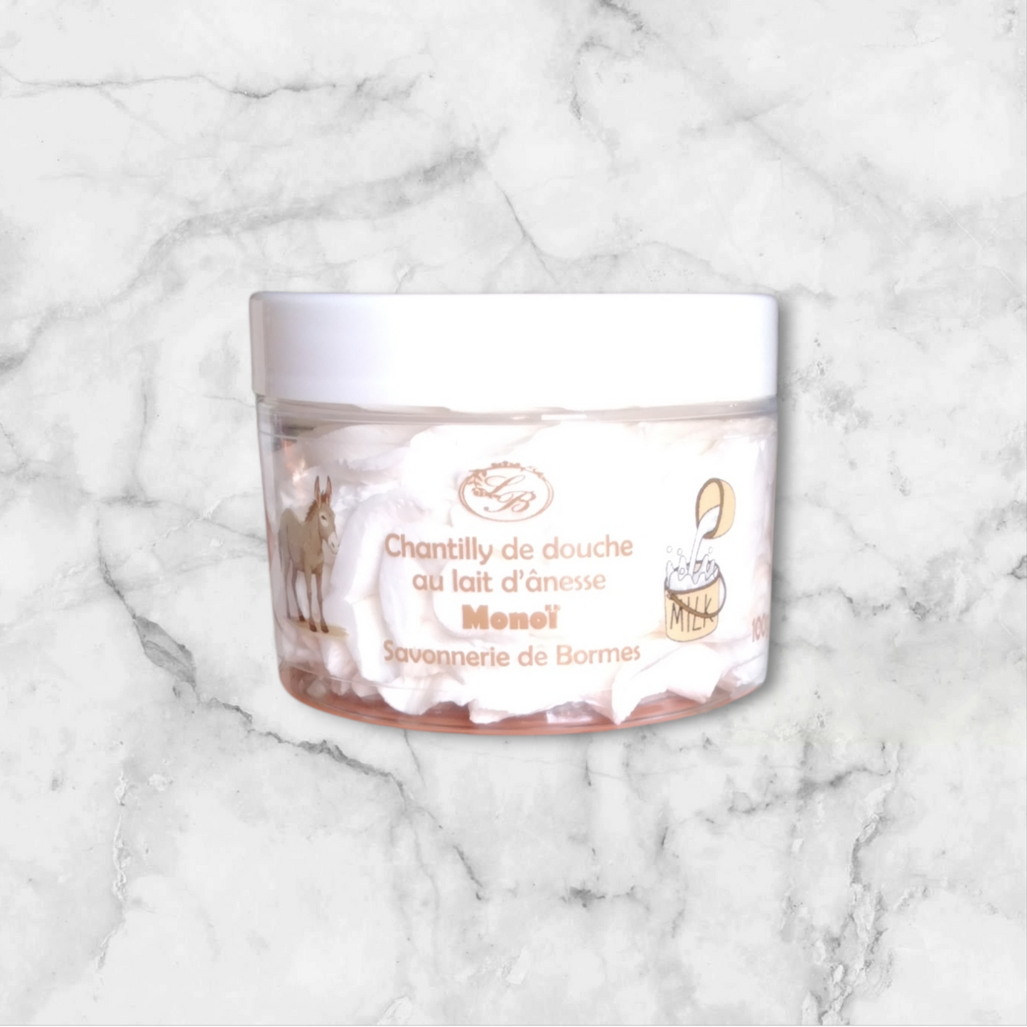 🥥 Chantilly de Douche au Lait d’Ânesse – Monoï (100g)