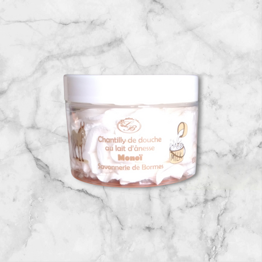 🥥 Chantilly de Douche au Lait d’Ânesse – Monoï (100g)