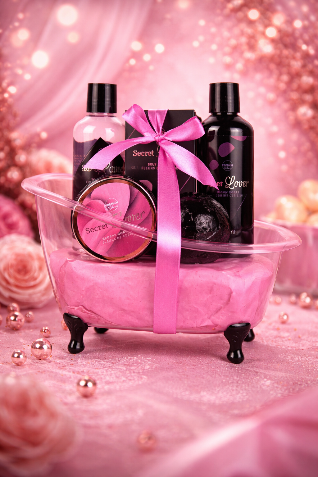 Baignoire Rosé / Doré Fleur de Cerisier